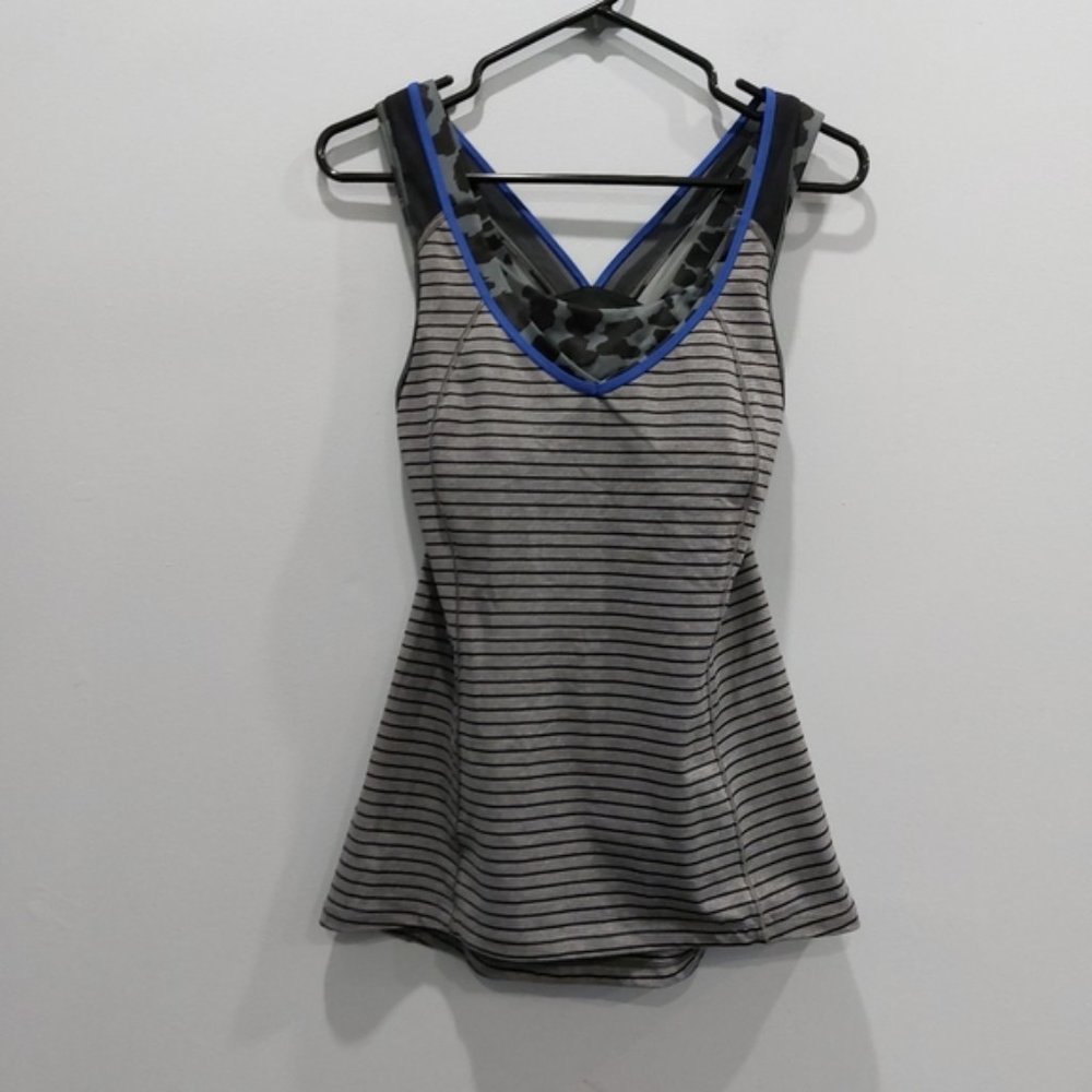 lululemon athletica Striped Tank Top - Blue and Gray